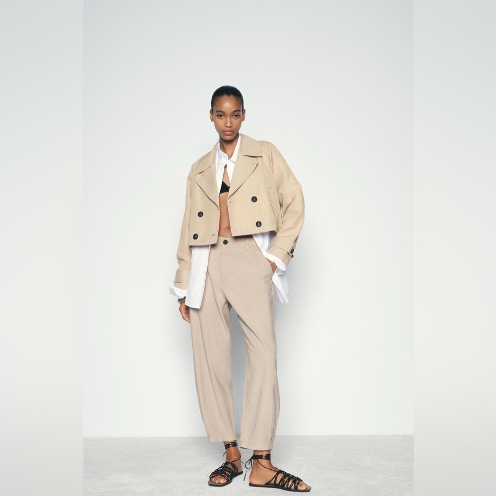 Zara Cropped Trench Coat